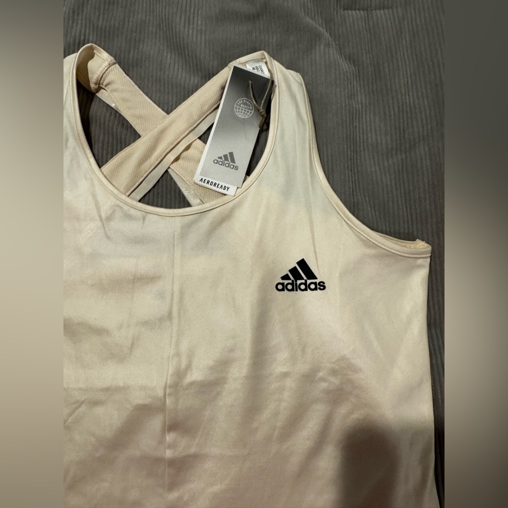 NWT Adidas Aeroready Women's Off-White Tank - Picture 2 of 8